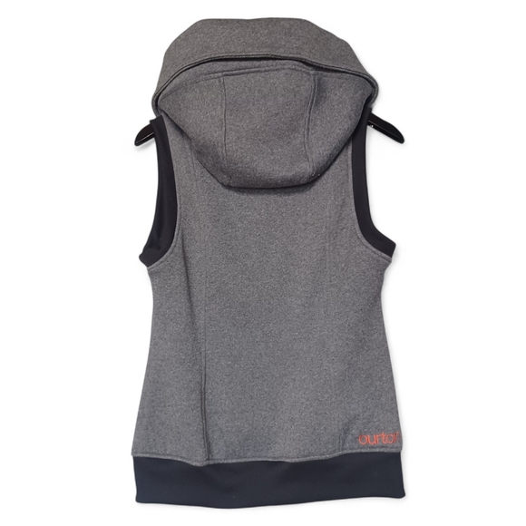 Burton Dryride Womens Vest Medium Gray Hooded Softshell Outdoor Activewear Layer - Picture 2 of 15